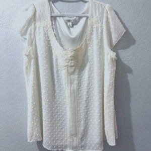 LADIES SWISS DOT BLOUSE